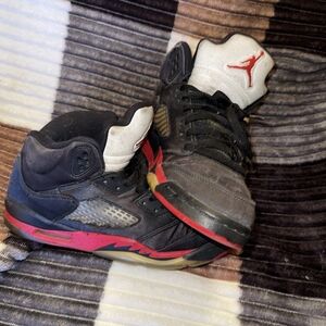 Air Jordan Retro 5 Black and Red Sneakers